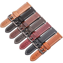 Load image into Gallery viewer, Genuine Leather Watch band 7 Colors Strap 18mm 20mm 22mm 24mm Women Men Cowhide Smart Watch Band - www.eufashionbags.com