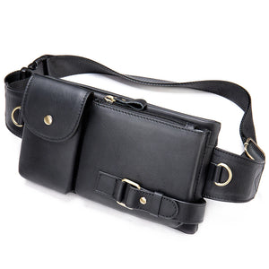 Genuine Leather Women's Belt Bag Phone Hip Banana Bag Fanny Pack Travel Purse