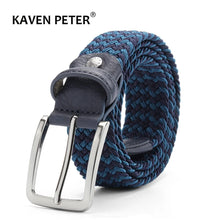 Load image into Gallery viewer, Men Elastic Belt Striped Women Stretch Belt For Unisex Knitted Braided Long Belt