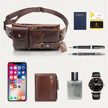 Load image into Gallery viewer, Genuine Leather Waist Packs Men Waist Bags Fanny Pack Belt Bag Phone Purse