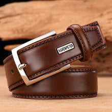 Load image into Gallery viewer, Genuine Leather Belt Fashion Real Leather Belts For Men With Single Prong Buckle Dress Cowskin Belt