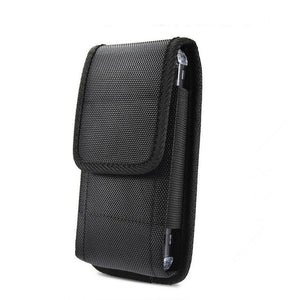 Solid Black Phone Pouch Fanny Pack Belt Clip Without Carabiner Hanging Waist Bag - www.eufashionbags.com