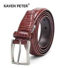 Load image into Gallery viewer, Casual Men Belts Crocodile Pattern Cowskin 3.0 CM Belts For Women Unisex Genuine Leather Belt