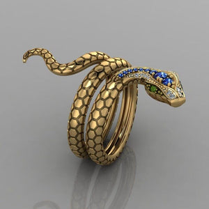 Gold Color Snake Women Ring  Eye Punk Style Hiphop Personality Rings hr72