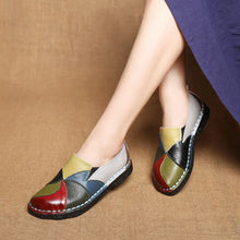 Load image into Gallery viewer, Women Shoes Flats Genuine Leather Loafers Moccasins Mixed Colorful Non Slip Shoes