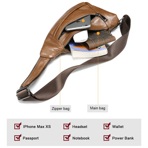 Genuine Leather Shoulder Bags for Men Casual Travel Messenger Bag Crossbody Bags