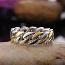 Load image into Gallery viewer, Metallic Chain Rings Men and Women Hip Hop Jewelry Couple Rings hr122 - www.eufashionbags.com