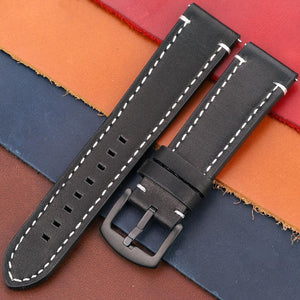 Genuine Leather Watch band 7 Colors Strap 18mm 20mm 22mm 24mm Women Men Cowhide Smart Watch Band - www.eufashionbags.com