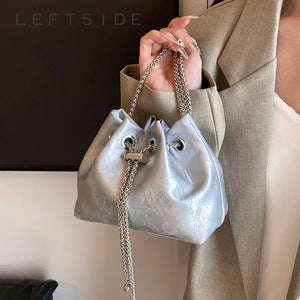 Mini Pu Leather Silver Shoulder Bags for Women 2024 Designer Fashion Handbags and Purses Chain Crossbody Bag