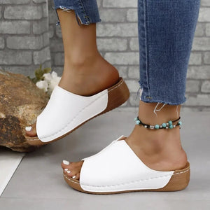 Summer New Women's Wedges Slippers Comfort Slip-on Slides Hot Sale Rome Ladies Shoes Fashion Open Toe Lady Sandals Large Size 43