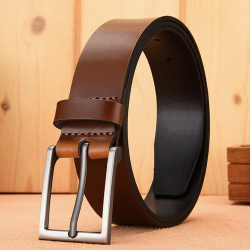 Genuine Leather Belts For Men High Quality Classic Cowskin Belt Business Pin Buckle