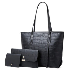 New stone pattern handbag bag large tote bag fashion three-piece set mother and daughter bag  purses and handbags