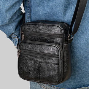 Genuine Leather Men's Shoulder Bags Small Crossbody Messenger Bag