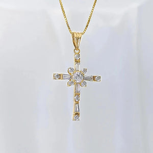 Cross Pendant Necklace for Women Brilliant Cubic Zirconia Luxury Wedding Accessories Exquisite Girls Jewelry