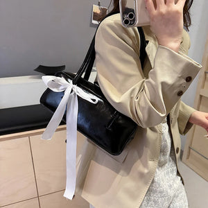 Ribbon Design Small Shoulder Bags for Women 2024 New Fashion Bag Female Sweet Handbags and Purses