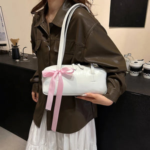 Ribbon Design Small Shoulder Bags for Women 2024 New Fashion Bag Female Sweet Handbags and Purses