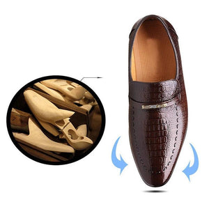 New Men's Casual Shoes Classic Low-Cut Embossed Leather Men Loafers Plus Size 38-48 - www.eufashionbags.com
