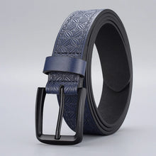 Load image into Gallery viewer, Men Classic Pu Leather Emboss Belts Black Pin Buckle Designer Men Waist Belt for Jeans
