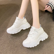 Load image into Gallery viewer, Fashion Casual PU Platform Women Sneakers Lace Up Shoes Breathable Chunky Sneaker x55