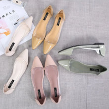 Load image into Gallery viewer, Women Patchwork Transparent Flats Pointy Toe Plus Size 3-48 Green Grey Yellow Slip-ons Candy Colors Shoes