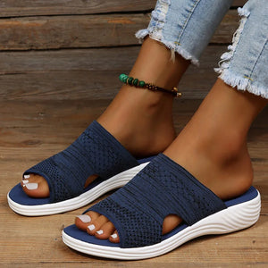 Women Sandals Indoor Outdoor Summer Shoes For Women Low Heels Sandals Elastic Force Slippers Summer Sandals Female Heeled Shoes