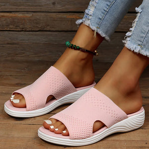 Women Sandals Indoor Outdoor Summer Shoes For Women Low Heels Sandals Elastic Force Slippers Summer Sandals Female Heeled Shoes