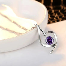 Load image into Gallery viewer, White/Purple Charming Cubic Zirconia Pendant Necklace for Women Bridal Wedding Accessories Jewelry