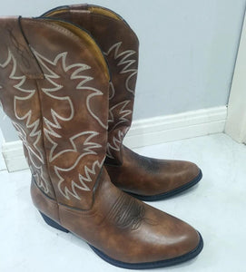 Men Women Mid-calf Boots Handmade Retro Western Cowboy Boots Leisure Casual Loafers - www.eufashionbags.com