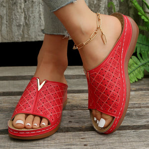 Summer Women Wedge Sandals Premium Orthopedic Open Toe Sandals Vintage Anti-slip Leather Casual Female Platform Retro Shoes