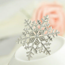 Load image into Gallery viewer, Fashion Crystal Christmas white Snowflake Brooch Rhinestone Women Brooches - www.eufashionbags.com