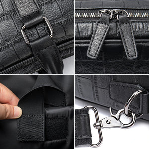 Croco Design Leather Briefcases 15'' Laptop Bags Men's Executive Briefcase Portafolio Business Men Bags for Documents