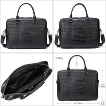Carica l&#39;immagine nel visualizzatore di Gallery, Croco Design Leather Briefcases 15&#39;&#39; Laptop Bags Men&#39;s Executive Briefcase Portafolio Business Men Bags for Documents