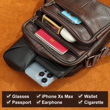 Cargar imagen en el visor de la galería, Genuine Leather Small Pouch Bags for Man Phone Crossbody Bags