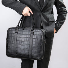 Charger l&#39;image dans la galerie, Croco Design Leather Briefcases 15&#39;&#39; Laptop Bags Men&#39;s Executive Briefcase Portafolio Business Men Bags for Documents