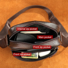 Carica l&#39;immagine nel visualizzatore di Gallery, Genuine Leather Small Pouch Bags for Man Phone Crossbody Bags
