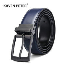 Cargar imagen en el visor de la galería, Fashion Men Reversible Leather Belt Business Trouser Belt Genuine Leather Belts For Jeans