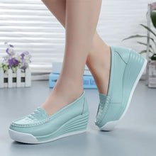 Load image into Gallery viewer, New Women&#39;s Genuine Leather Sneakers Platform Shoes Wedges Casual Shoes x18