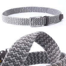 Laden Sie das Bild in den Galerie-Viewer, Belt Elastic For Men Leather Top Tip Military Tactical Strap Canvas Stretch Braided Waist Belts