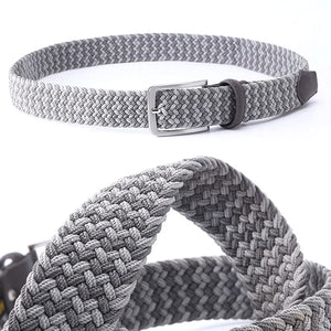 Belt Elastic For Men Leather Top Tip Military Tactical Strap Canvas Stretch Braided Waist Belts