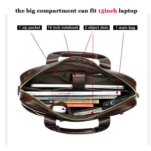 Men's Genuine Leather Briefcases Lawyer/Office Bag Laptop Bag