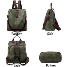 Carica l&#39;immagine nel visualizzatore di Gallery, backpack casual Multifunction Women Leather Backpack Shoulder Bag Sac A Dos Travel Back Pack mochila feminina
