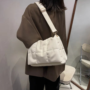 Large PU Leather Crossbody Handbag Women Quilted Shoulder Messenger Bag w12