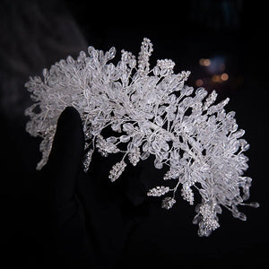 Luxury Crystal Beads Floral Wedding Headbands Bridal Hair Accessories Rhinestone Crown