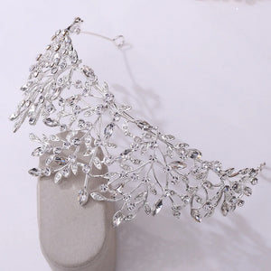 Baroque Retro Green Crystal Leaf Bridal Tiara Crown Rhinestone Wedding Hair Accessories l30