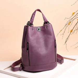 High Quality Soft Leather Bagpack Women Fashion Anti-theft Backpack New Casual Shoulder Bag Large School Bag