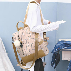 New Women's Multifunction Backpack Casual Nylon Solid Color School Bag For Girls Fashion Strap Travel Shoulder Bag