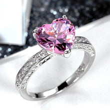 Load image into Gallery viewer, Pink Heart Rings Women Cubic Zirconia Jewelry hr192 - www.eufashionbags.com