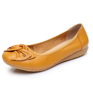 Genuine Leather Slip On Women's Flats Shoes Loafers