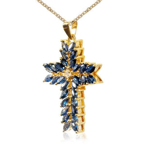 Luxury Cubic Zircon Cross Pendant Necklaces Women Fashion Jewelry hn101 - www.eufashionbags.com