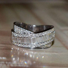 Charger l&#39;image dans la galerie, Luxury Silver Color Wedding Rings Women Zircon Geometric CZ Jewelry hr79 - www.eufashionbags.com